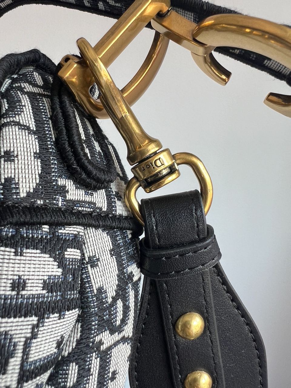 Dior Saddle Bag with Strap Blue Dior Oblique Jacquard - 6