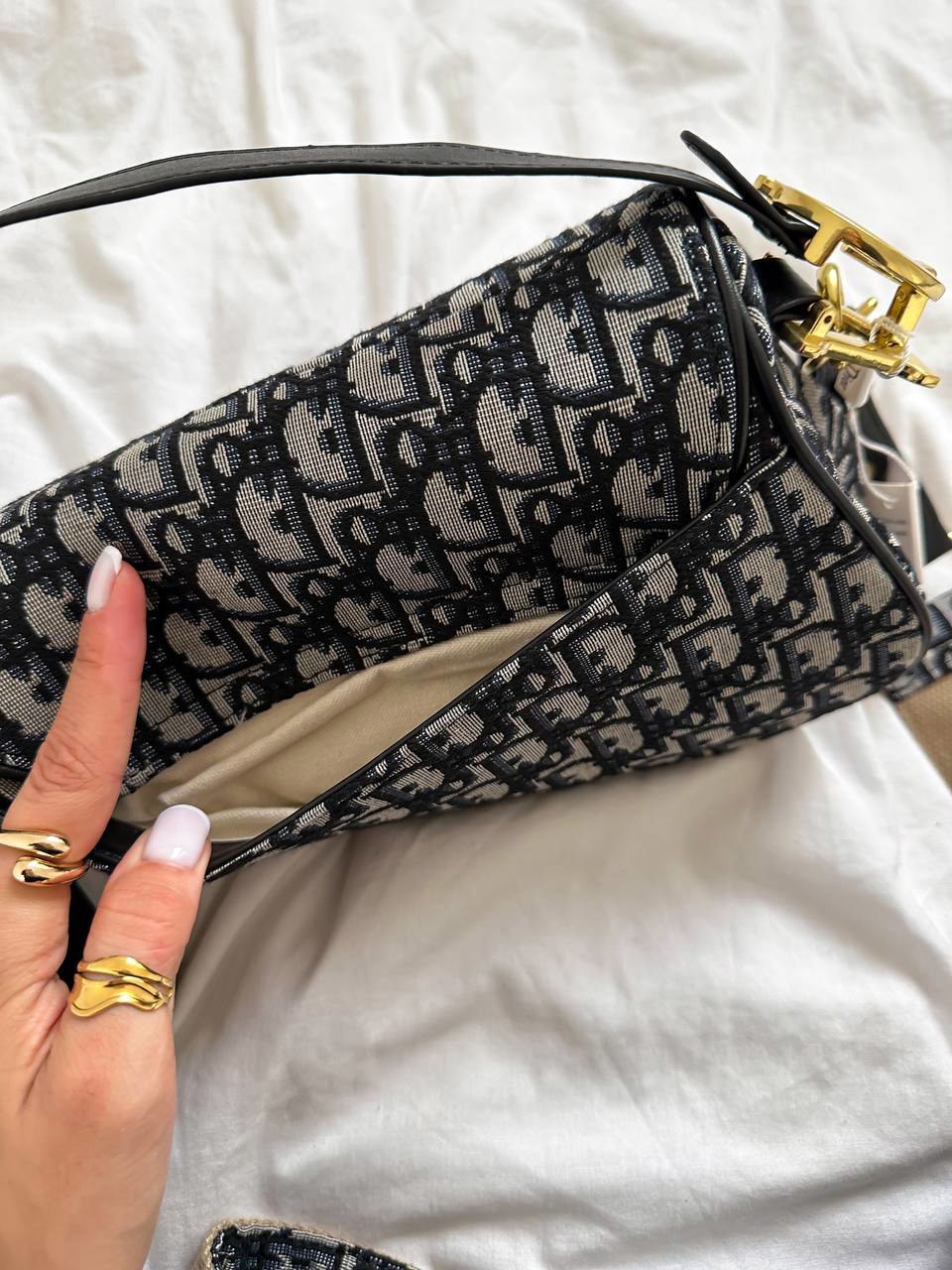 Dior Saddle Bag with Strap Blue Dior Oblique Jacquard [звичайн - 5