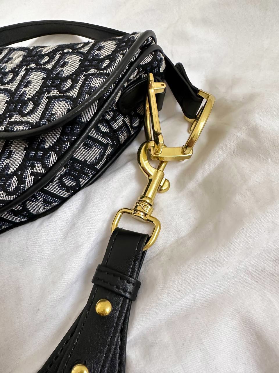 Dior Saddle Bag with Strap Blue Dior Oblique Jacquard [звичайн - 4