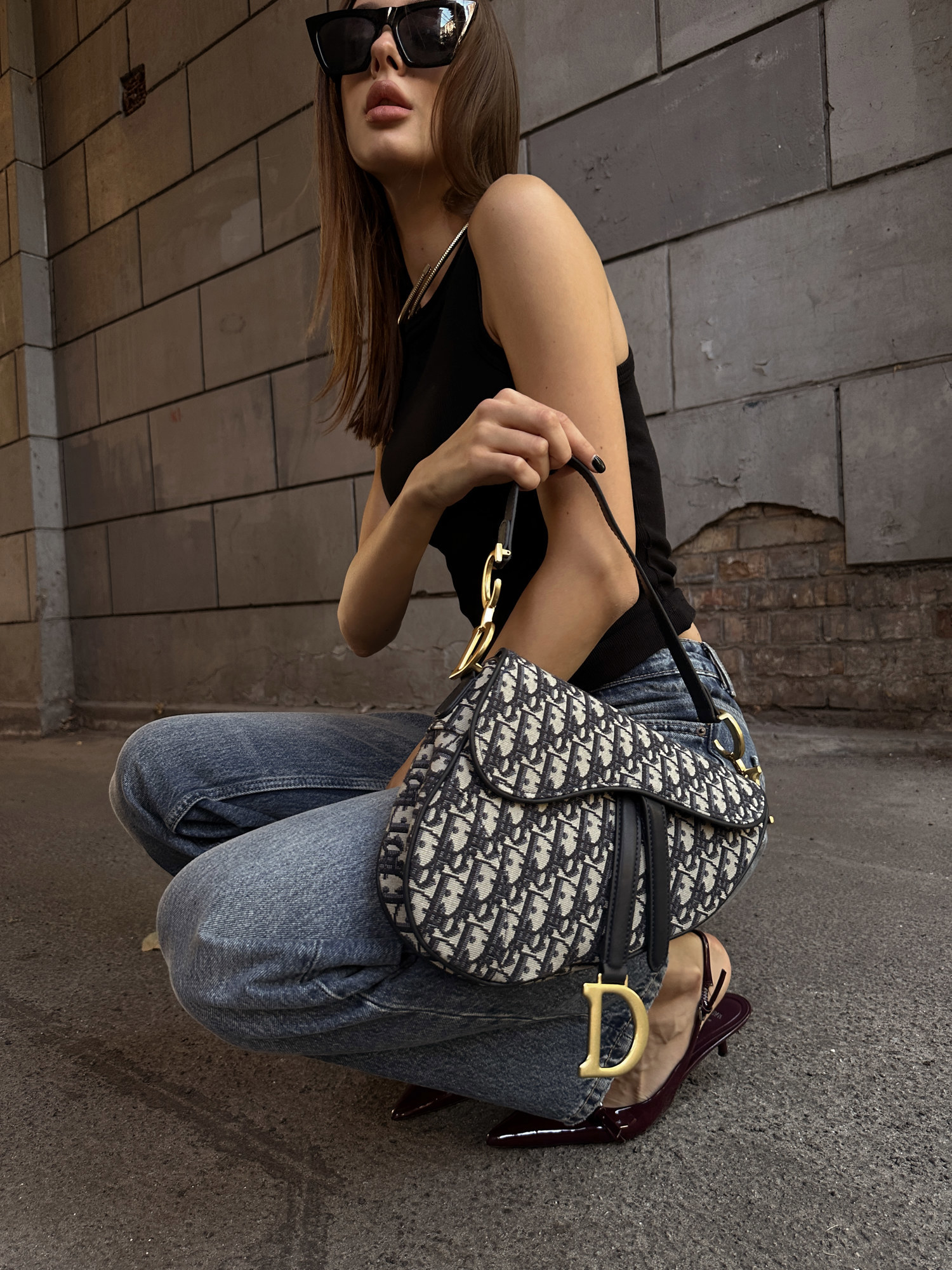 Dior Saddle Bag with Strap Blue Dior Oblique Jacquard [звичайн - 15