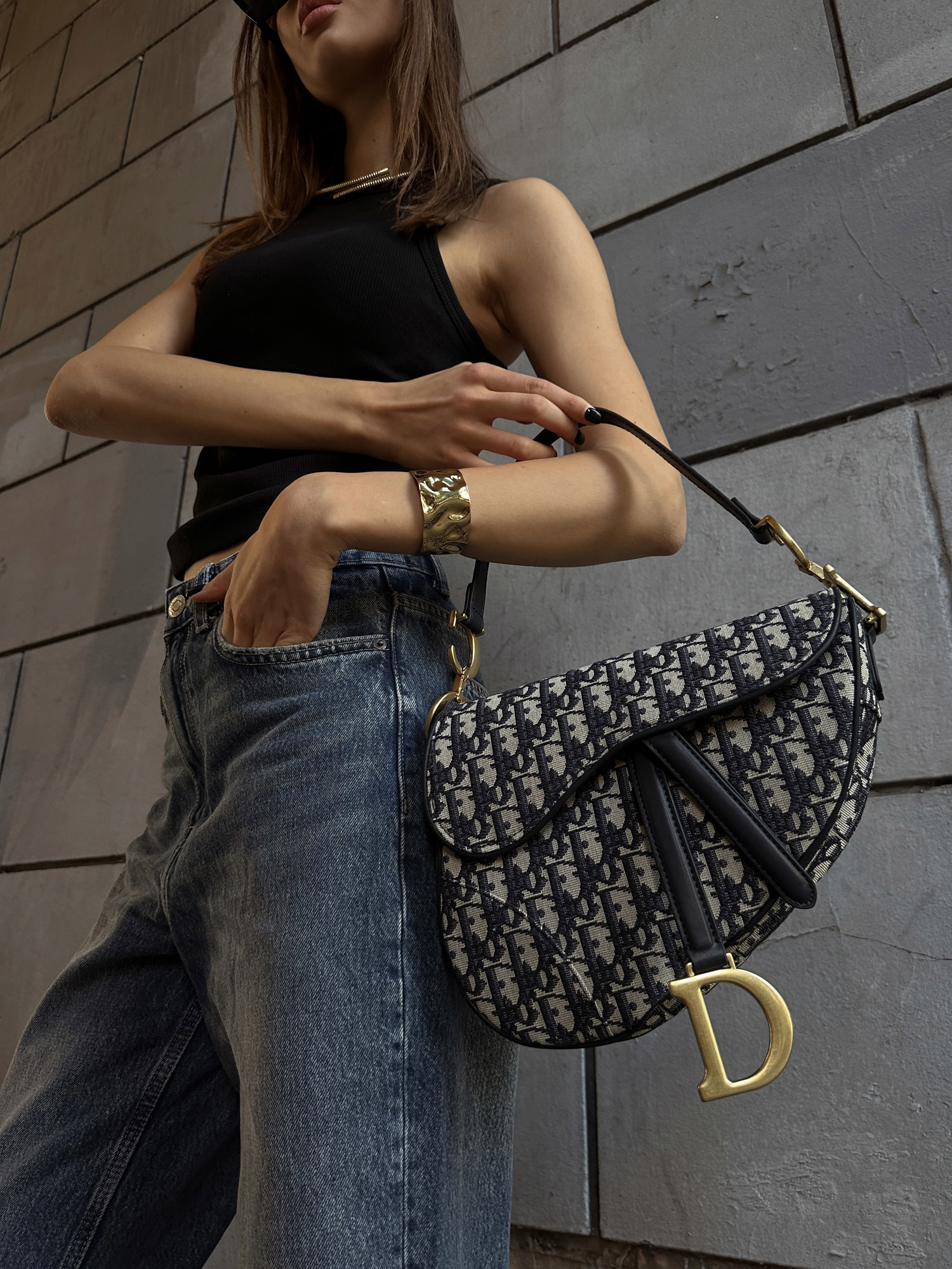 Dior Saddle Bag with Strap Blue Dior Oblique Jacquard [звичайн - 12