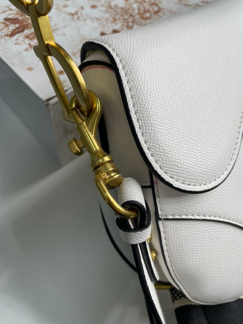 Dior Saddle Bag with Strap Latte Grained Calfskin - 12