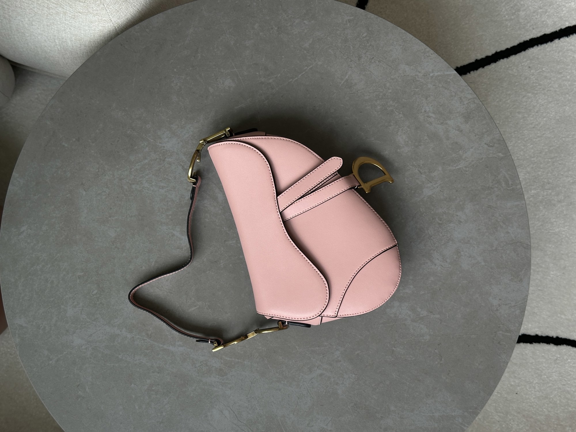 Dior Saddle Bag with Strap Smooth Calfskin Blush - 13