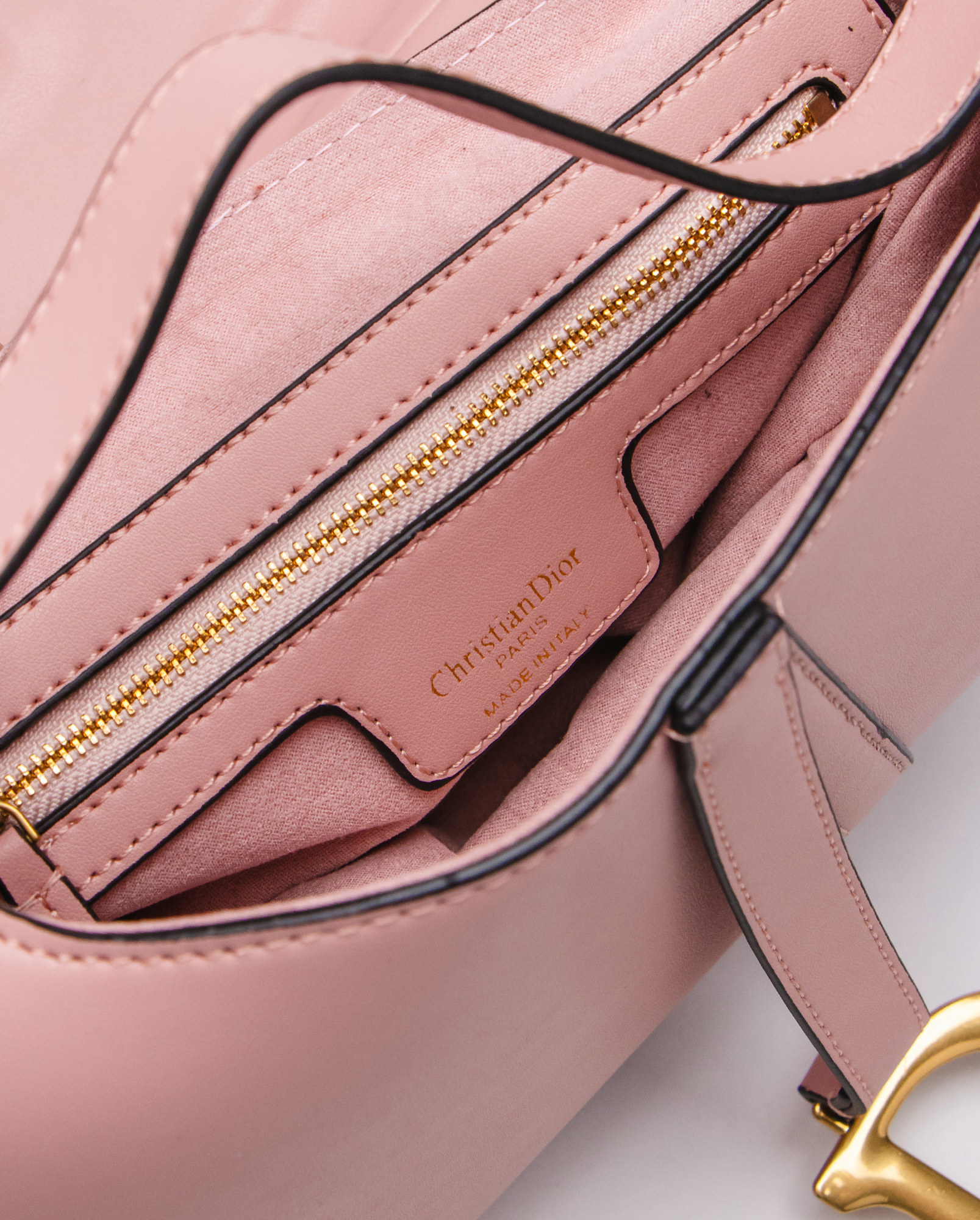 Dior Saddle Bag with Strap Smooth Calfskin Blush - 5