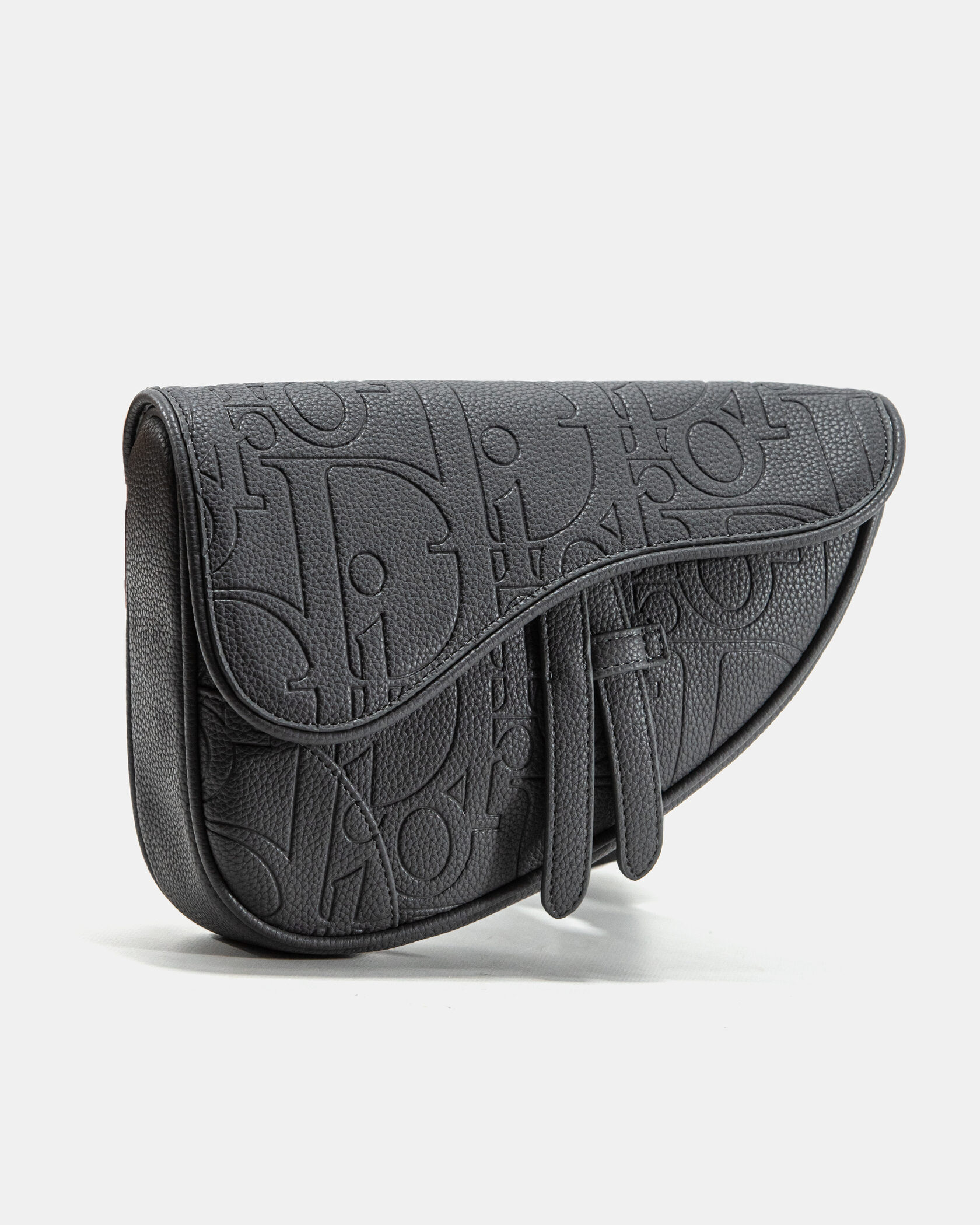 Dior Saddle Belt Bag in Graphite black Oblique Embossed Calfskin - 4