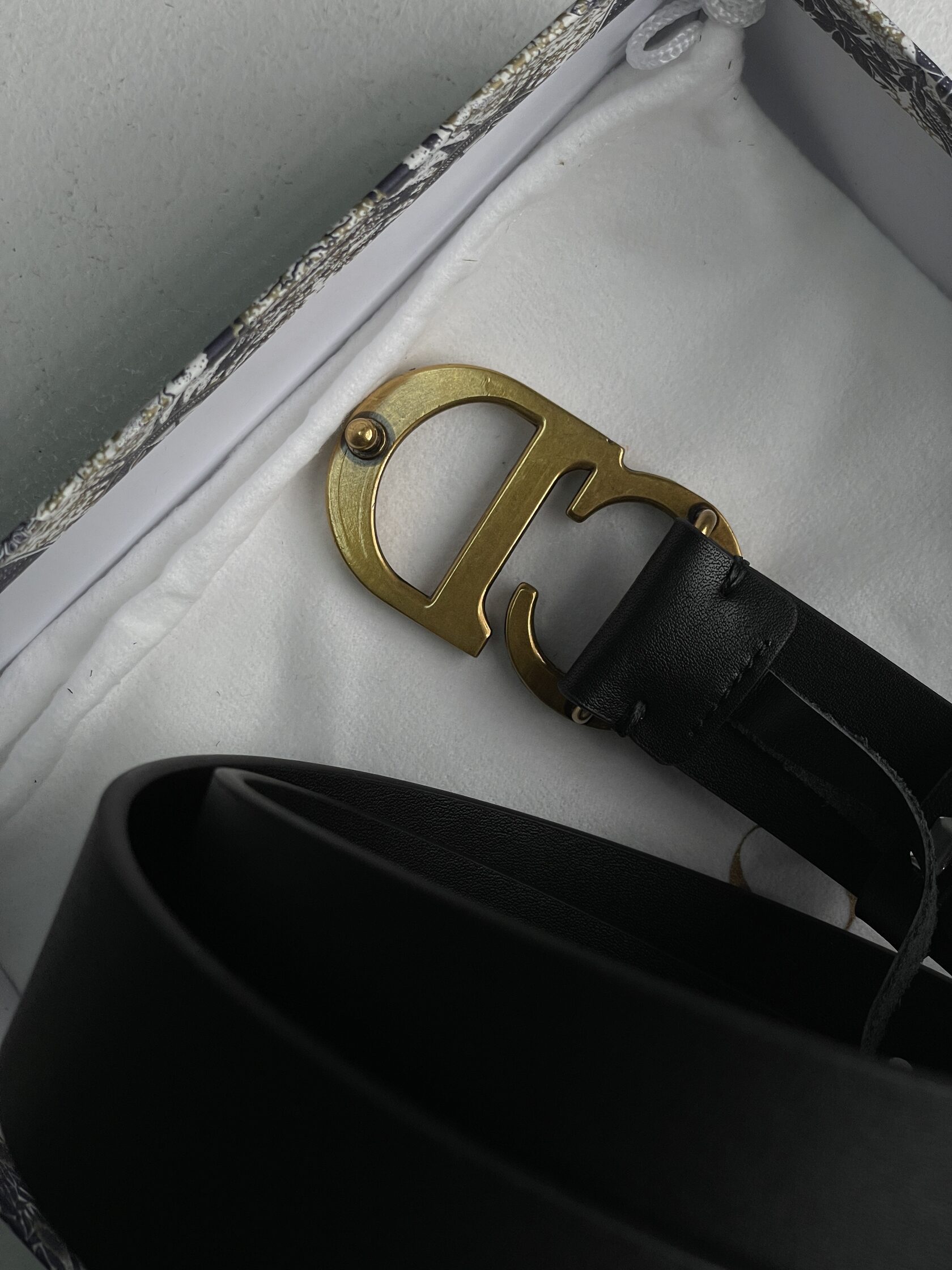 Dior Saddle Belt Black Ultrasmooth Calfskin Gold - 9
