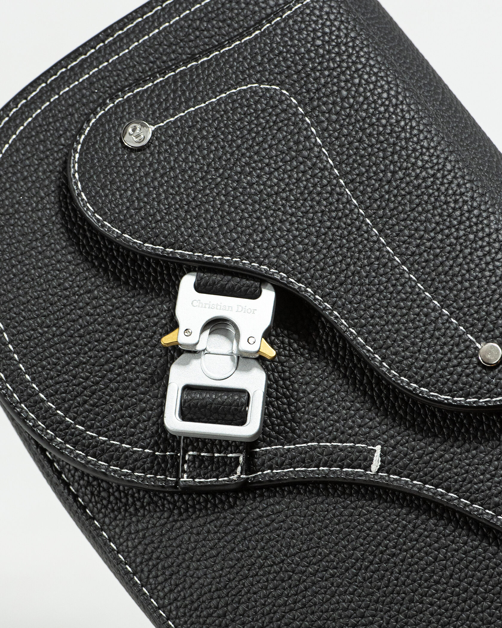 Dior Saddle Messenger Bag in Black Grained Calfskin - 8