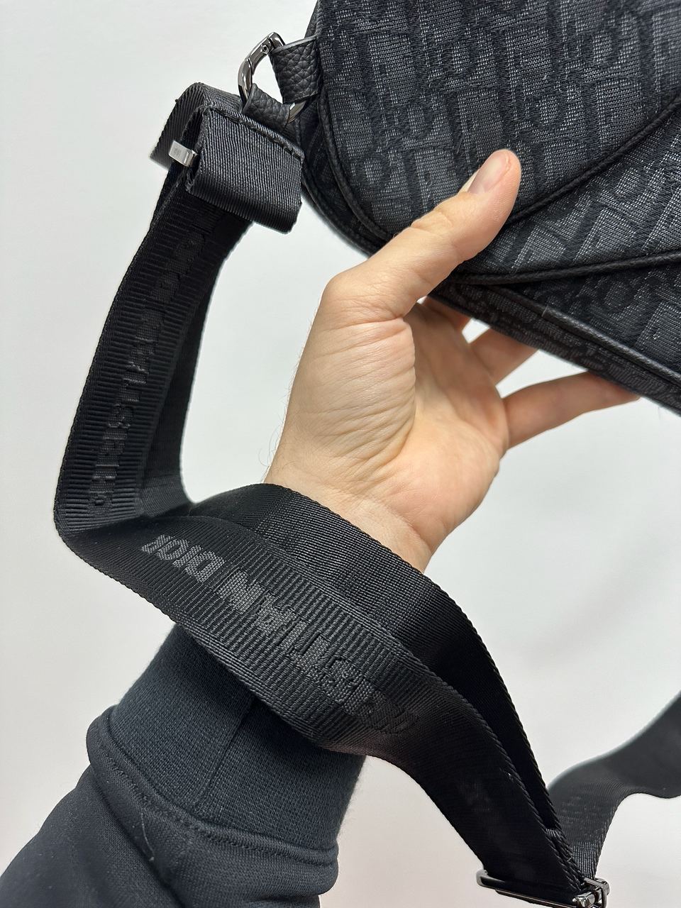 Dior Saddle Triple Pouch Black Oblique Jacquard - 11