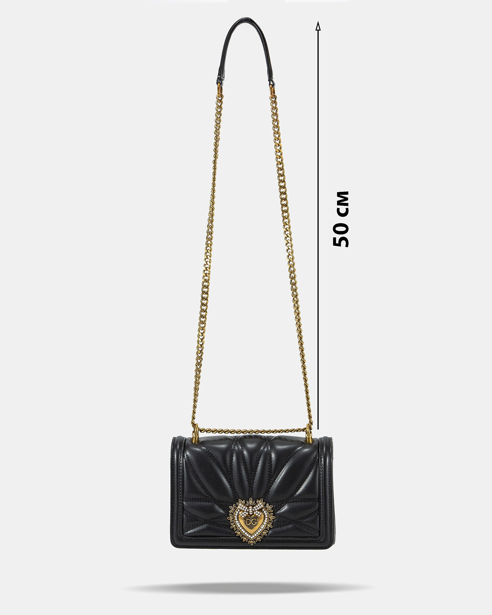 Dolce&amp;Gabbana Medium Devotion Bag in Quilted Nappa Leather Black - 4