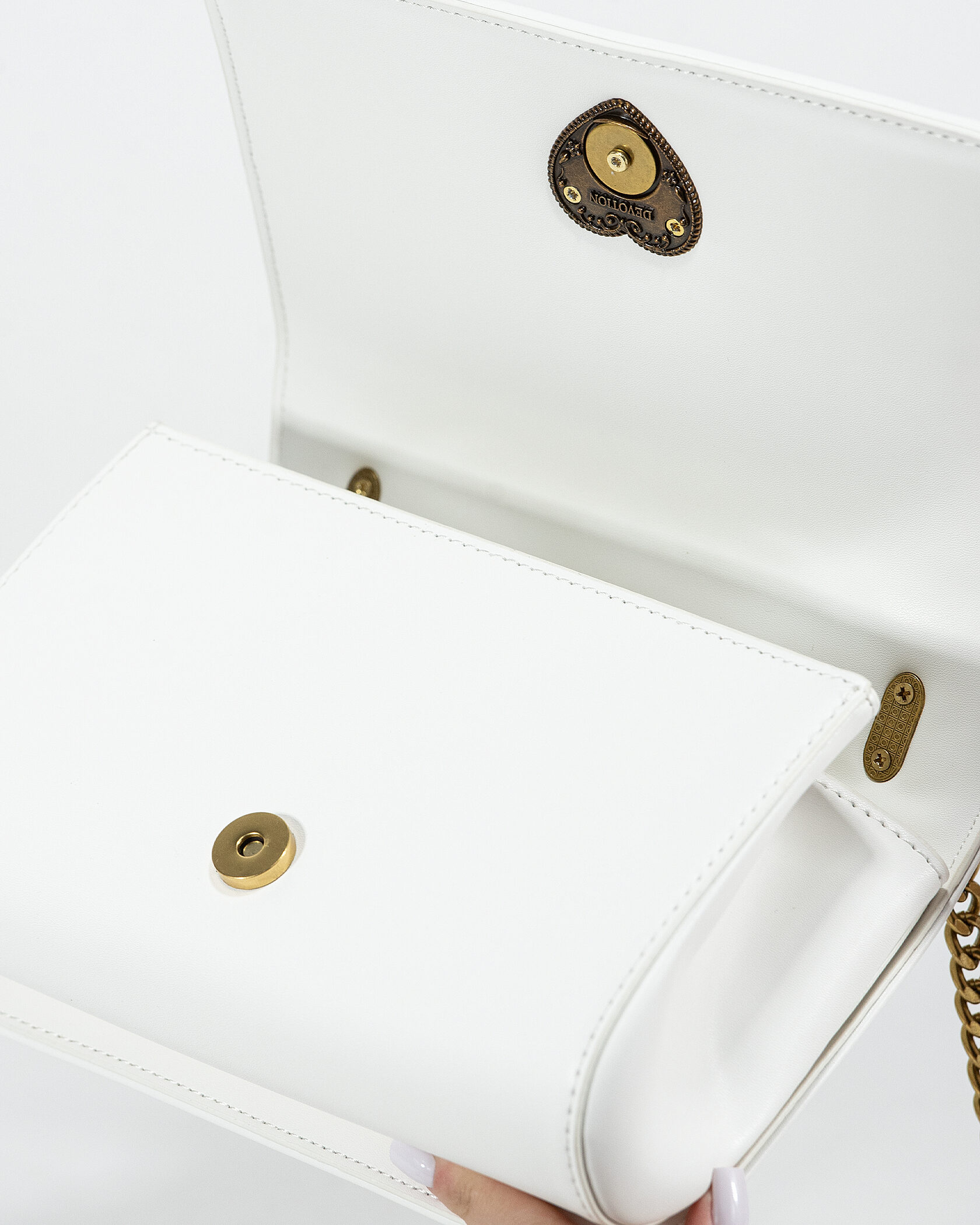 Dolce&amp;Gabbana Medium Devotion Bag in Quilted Nappa Leather White - 13