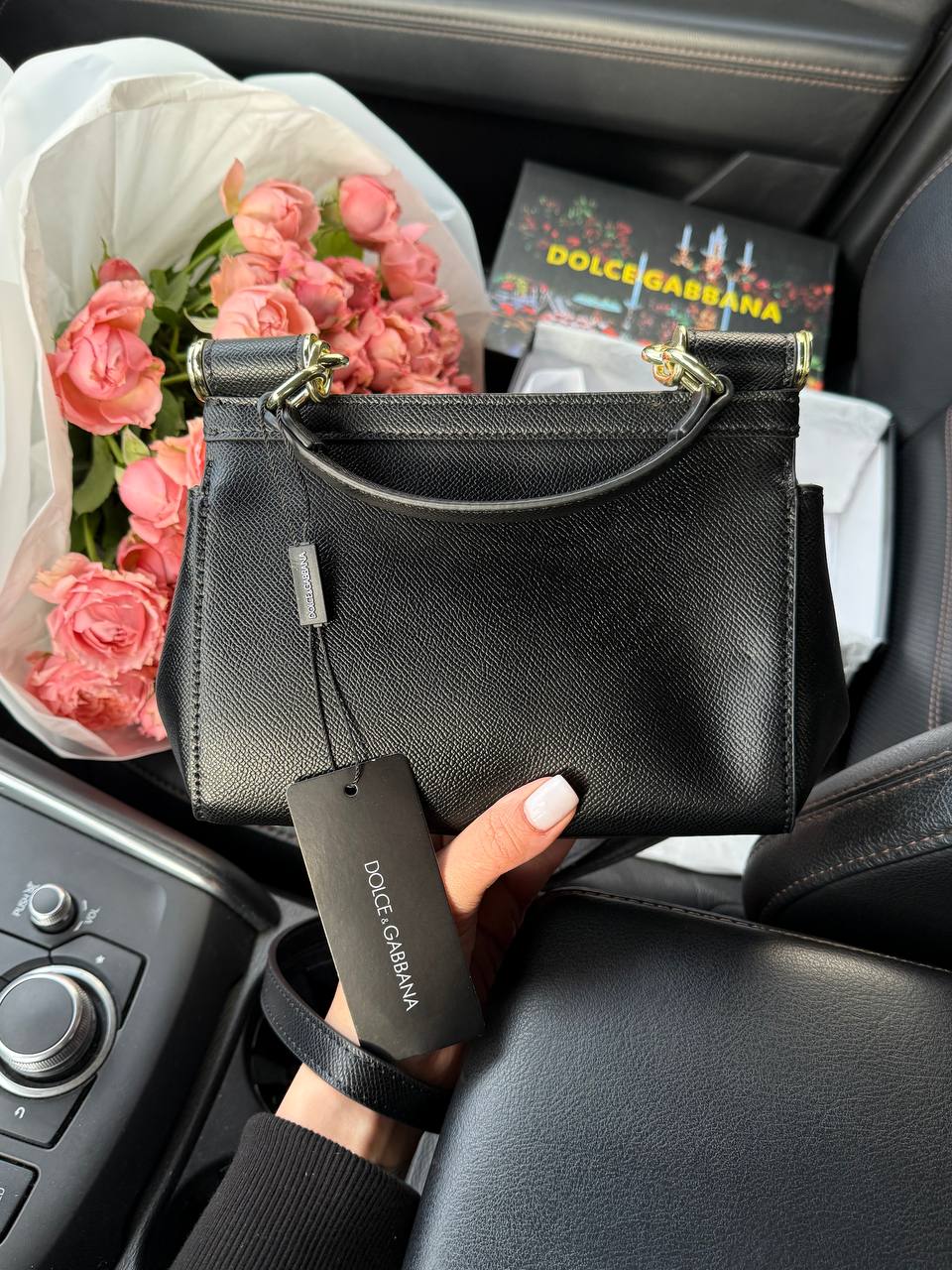 Dolce &amp; Gabbana Sicily Mini Textured-Leather Shoulder Bag in Light Black - 9