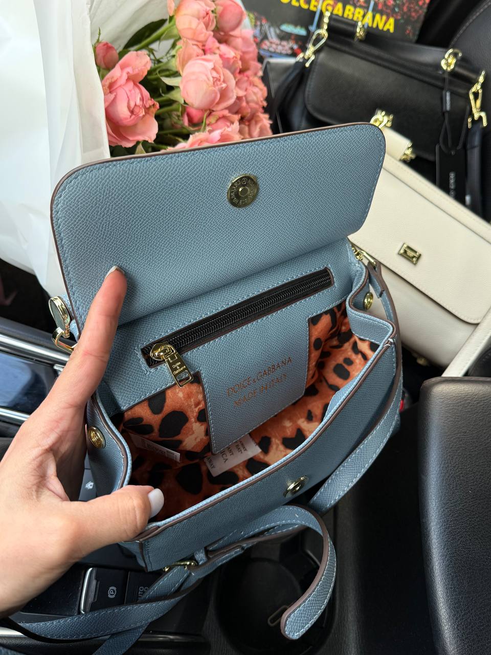 Dolce &amp; Gabbana Sicily Mini Textured-Leather Shoulder Bag in Light Blue - 12