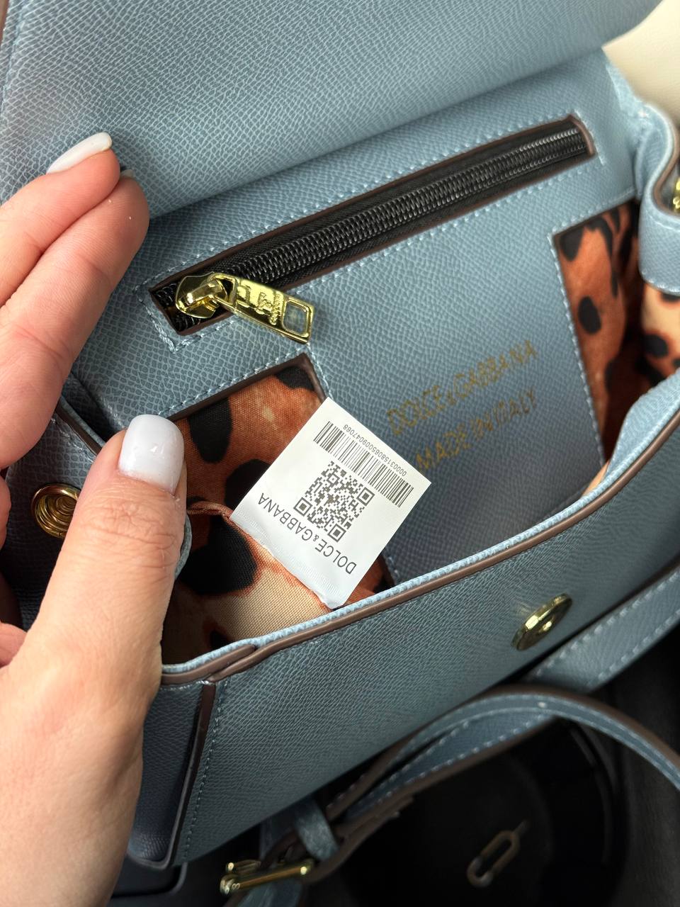 Dolce &amp; Gabbana Sicily Mini Textured-Leather Shoulder Bag in Light Blue - 13