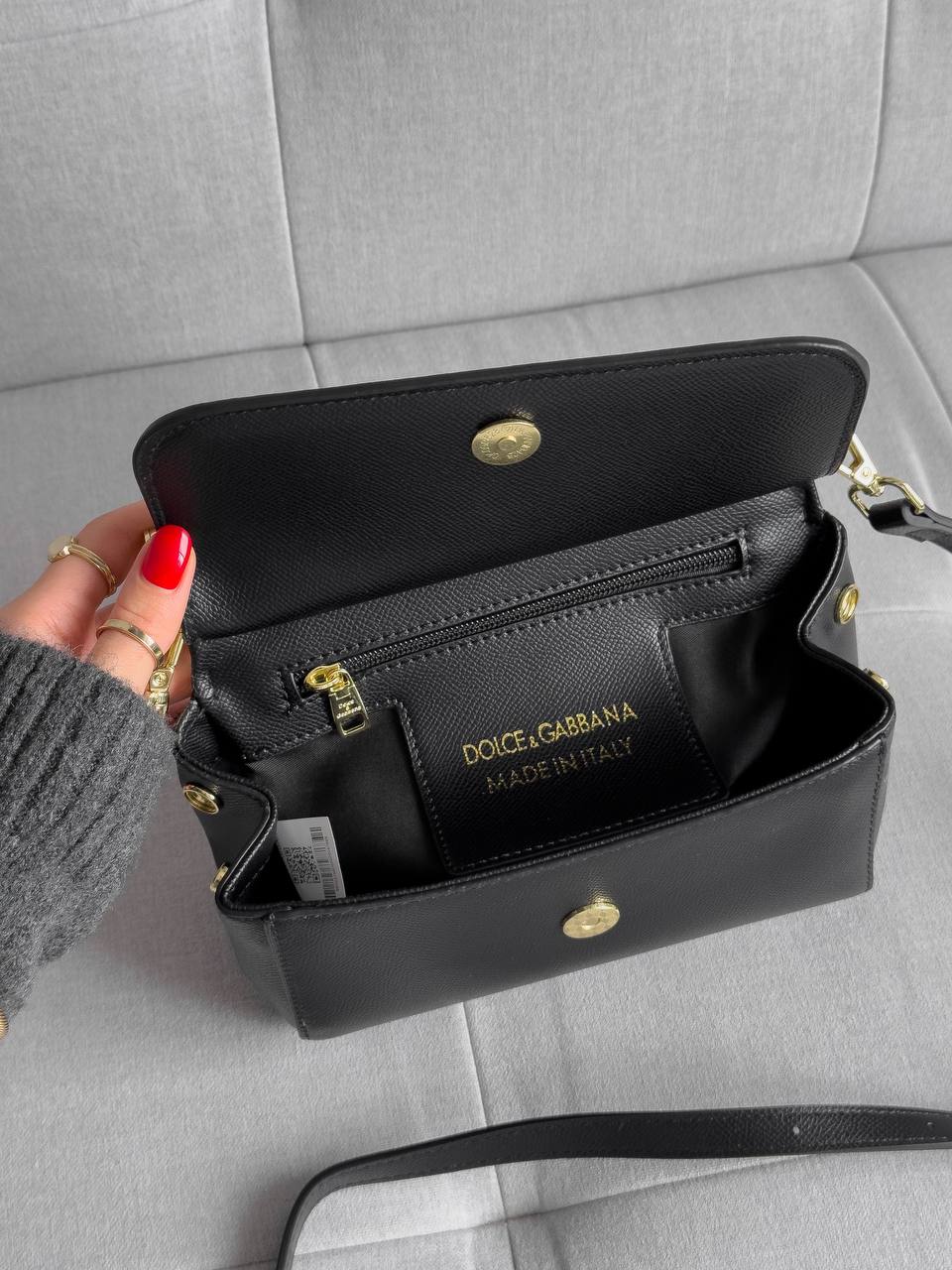 Dolce &amp; Gabbana Sicily Mini Textured Leather Top Handle Bag in Black - 13