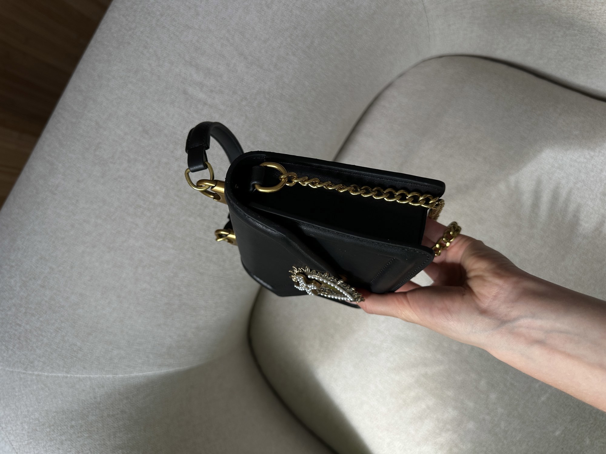 Dolce&Gabbana Small Smooth Calfskin Devotion Bag Black - 13