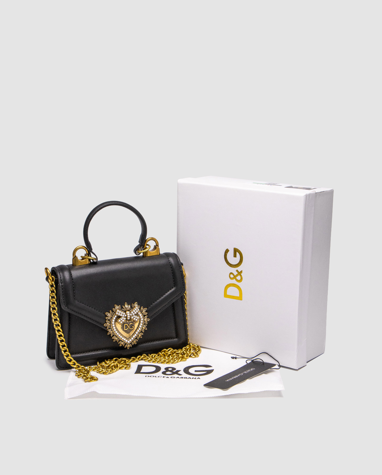 Dolce&Gabbana Small Smooth Calfskin Devotion Bag Black - 6
