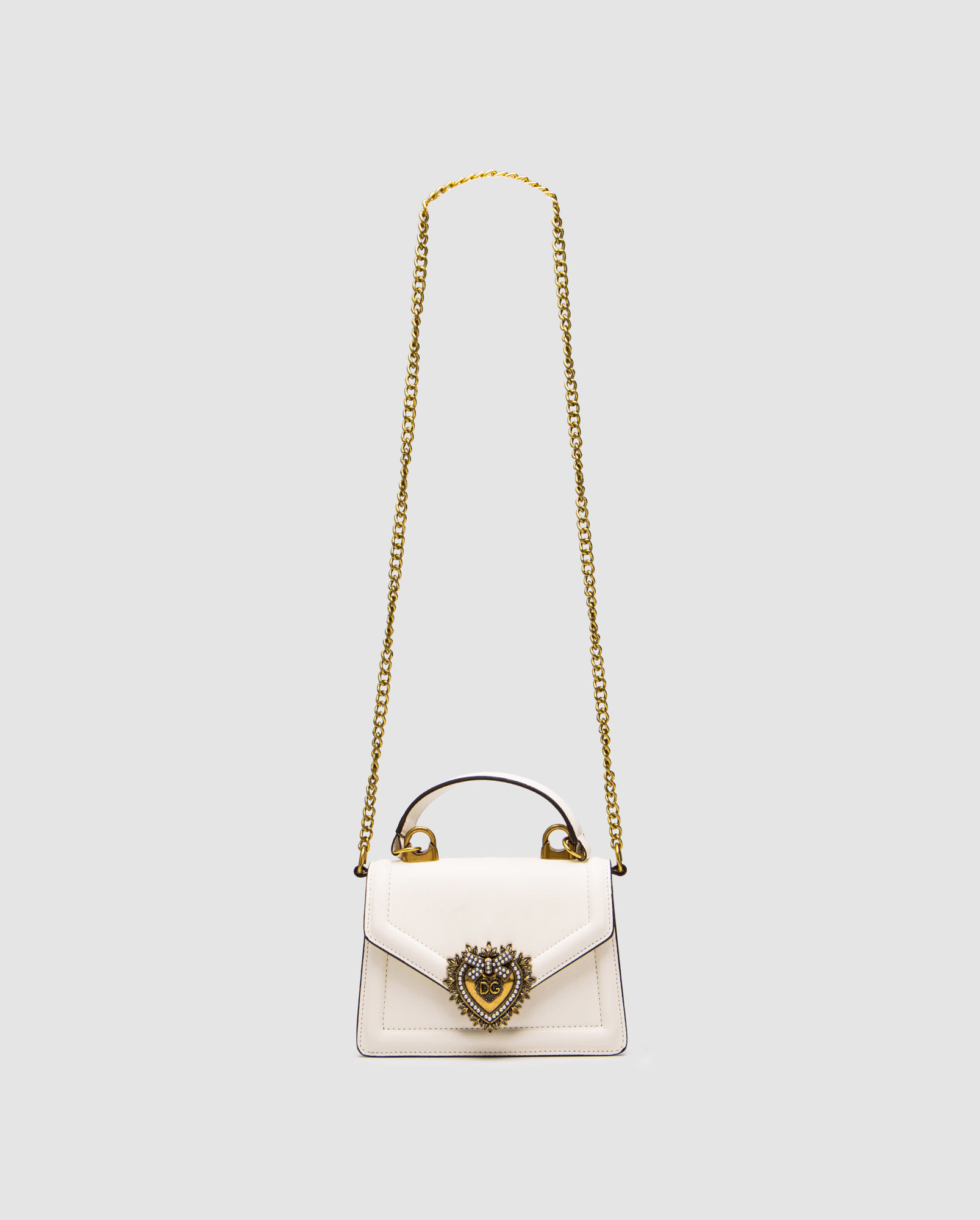 Dolce&Gabbana Small Smooth Calfskin Devotion Bag White - 3
