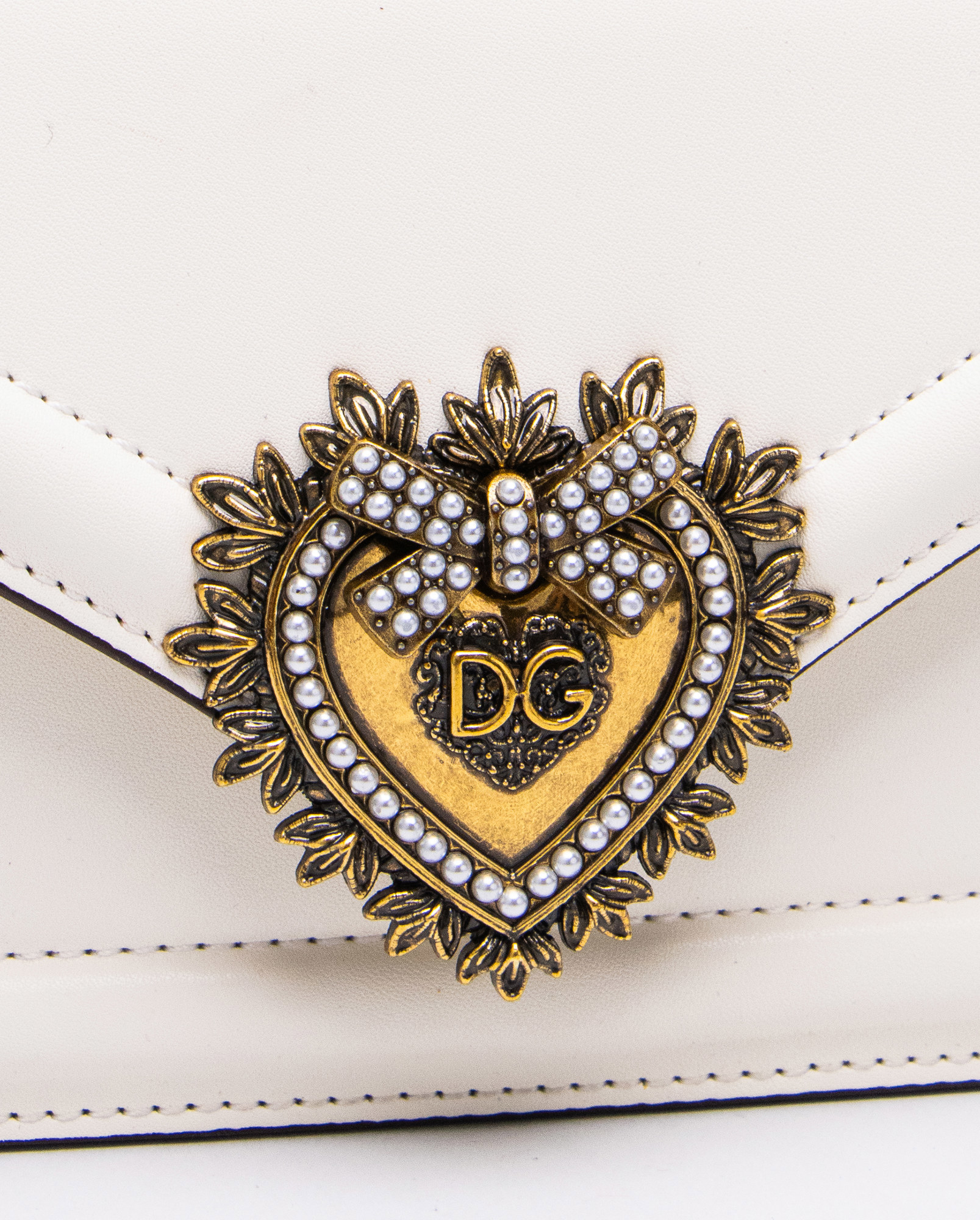 Dolce&Gabbana Small Smooth Calfskin Devotion Bag White - 4