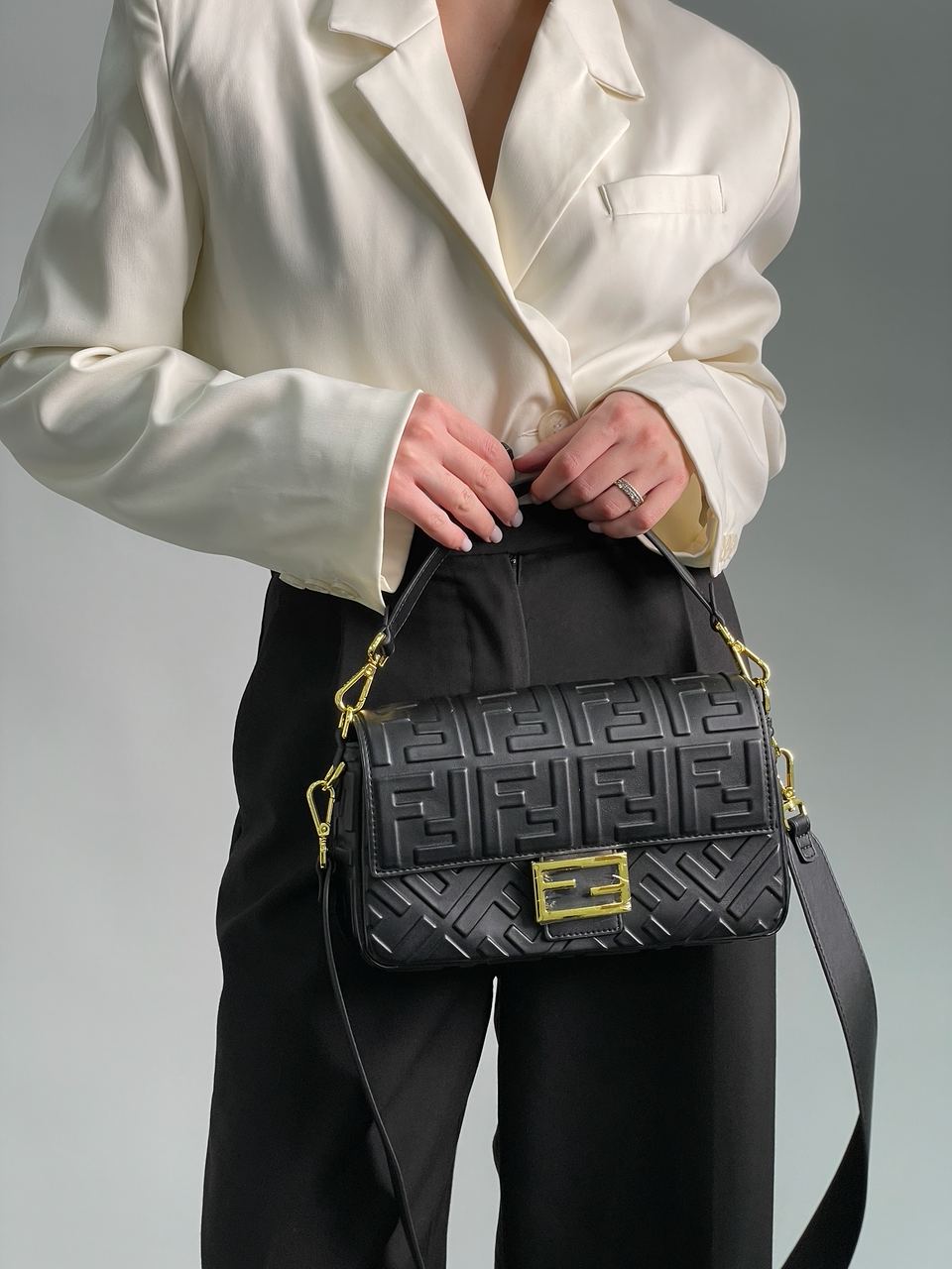 Fendi Baguette Black Leather Bag - 4