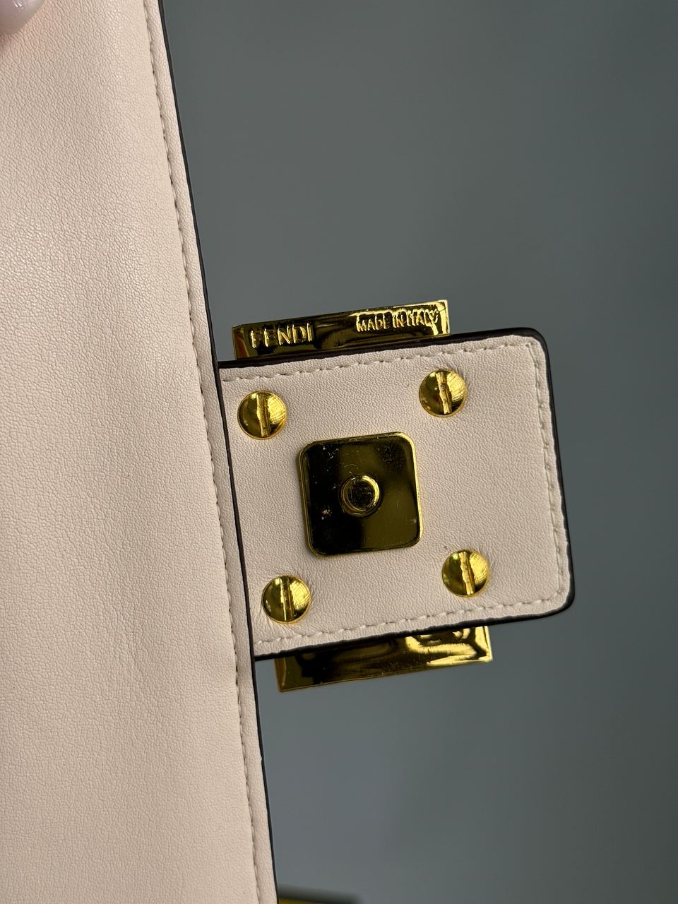 Fendi Baguette Cream Leather Bag - 23