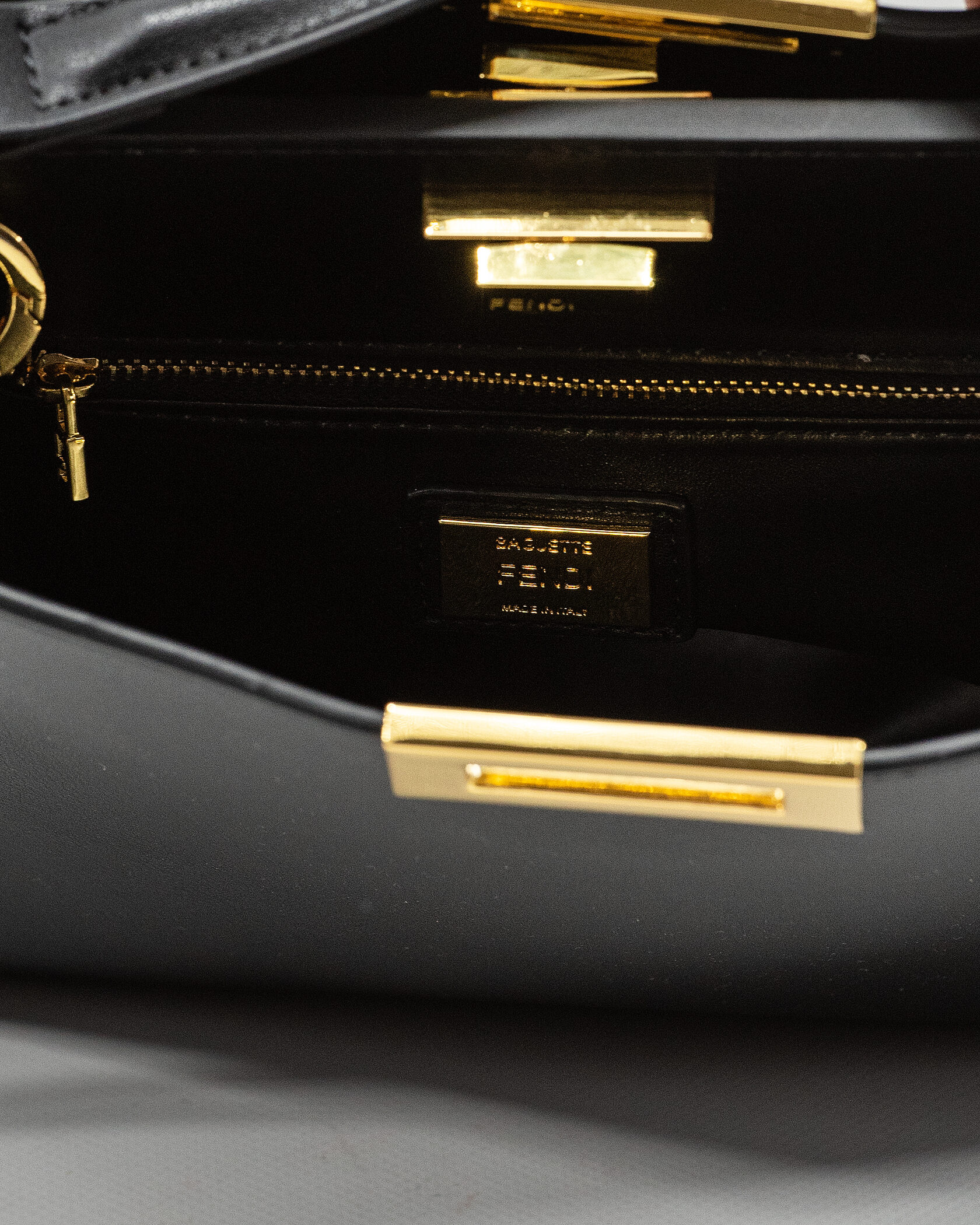 Fendi Black Leather Large Iconic Essentially Peekaboo Top Hand - 12