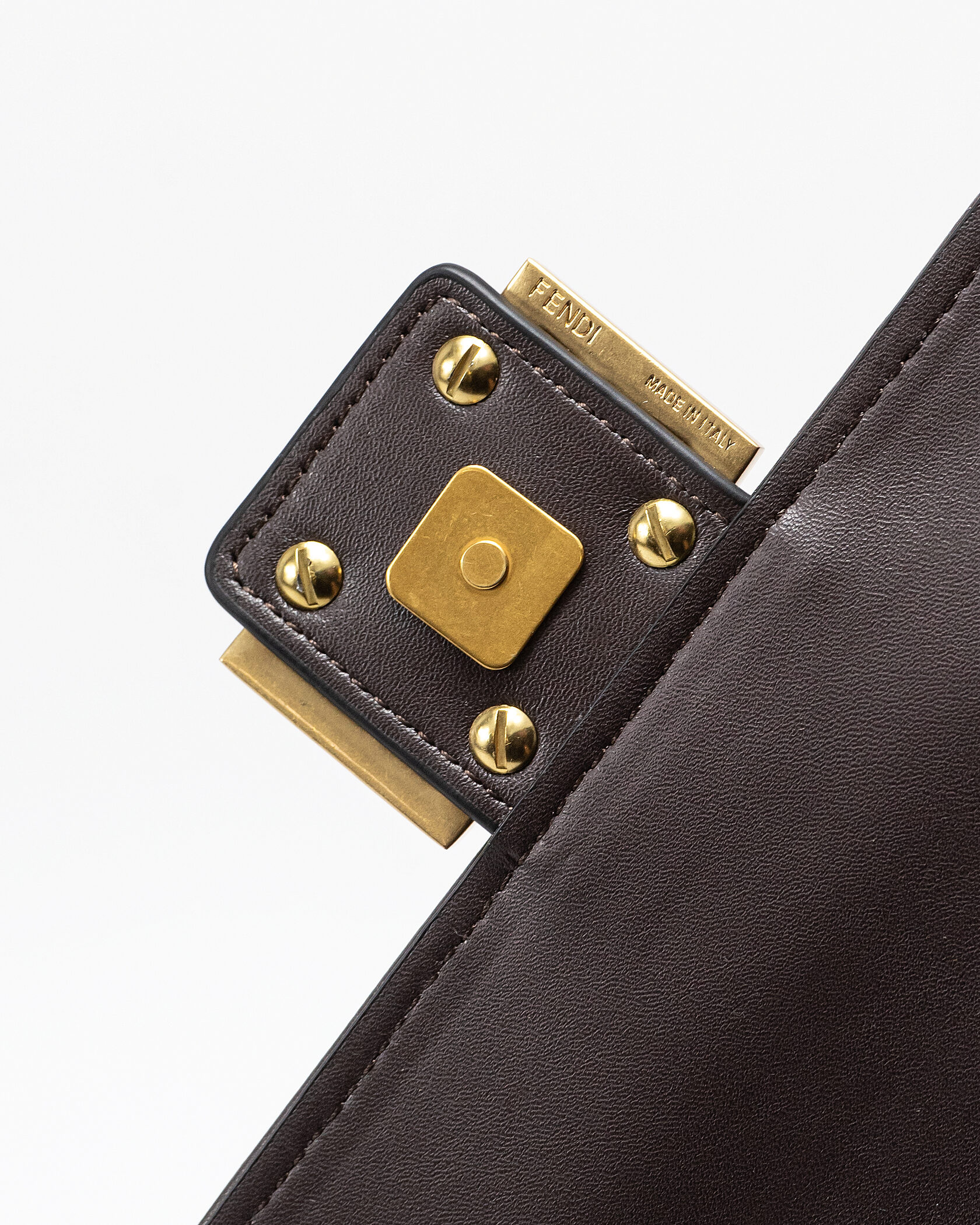 Fendi Brown FF Jacquard Fabric Baguette Chain Bag - 11