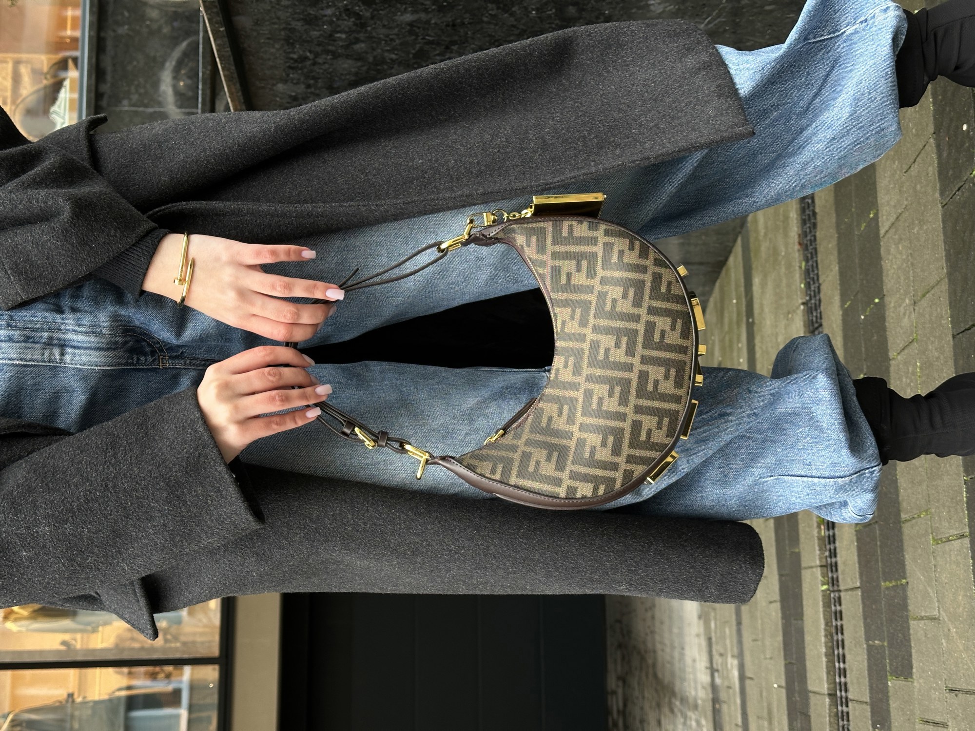 Fendi Brown FF Jacquard Fabric Fendigraphy Small Bag - 10
