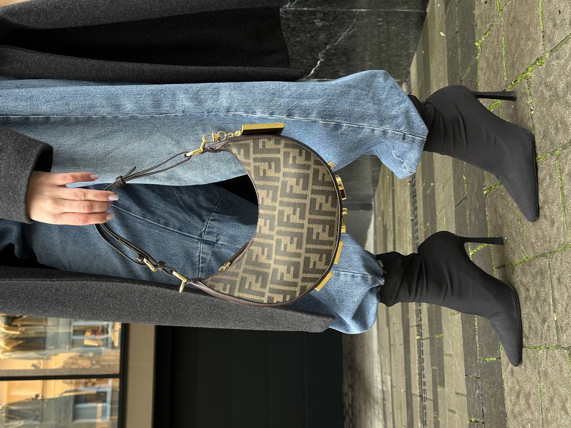 Fendi Brown FF Jacquard Fabric Fendigraphy Small Bag - 12
