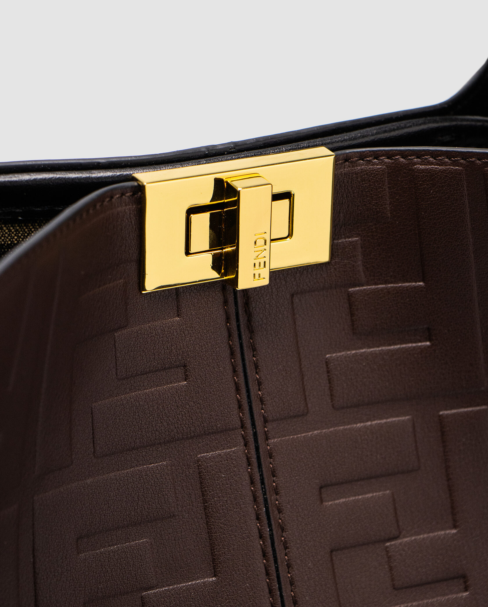 Fendi Brown Leather Large Iconic Essentially Peekaboo Top Handl - 10