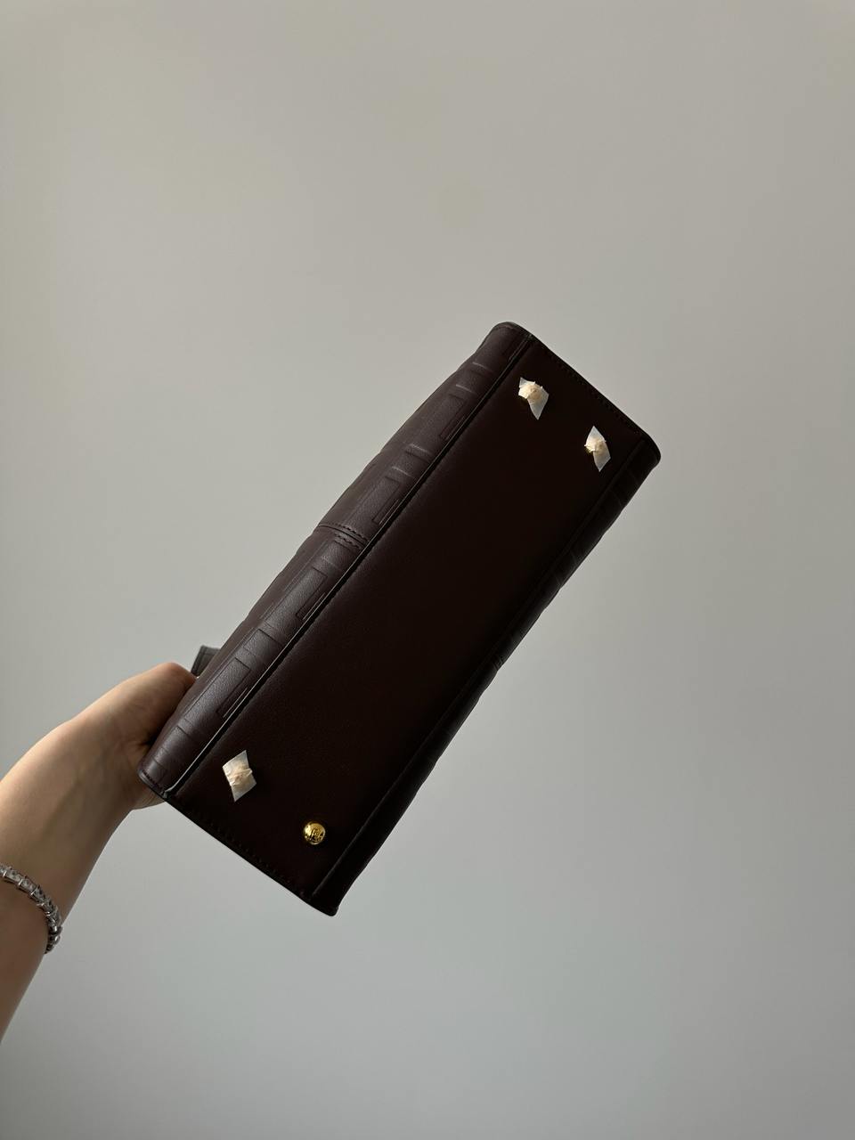 Fendi Brown Leather Large Iconic Essentially Peekaboo Top Handl - 11