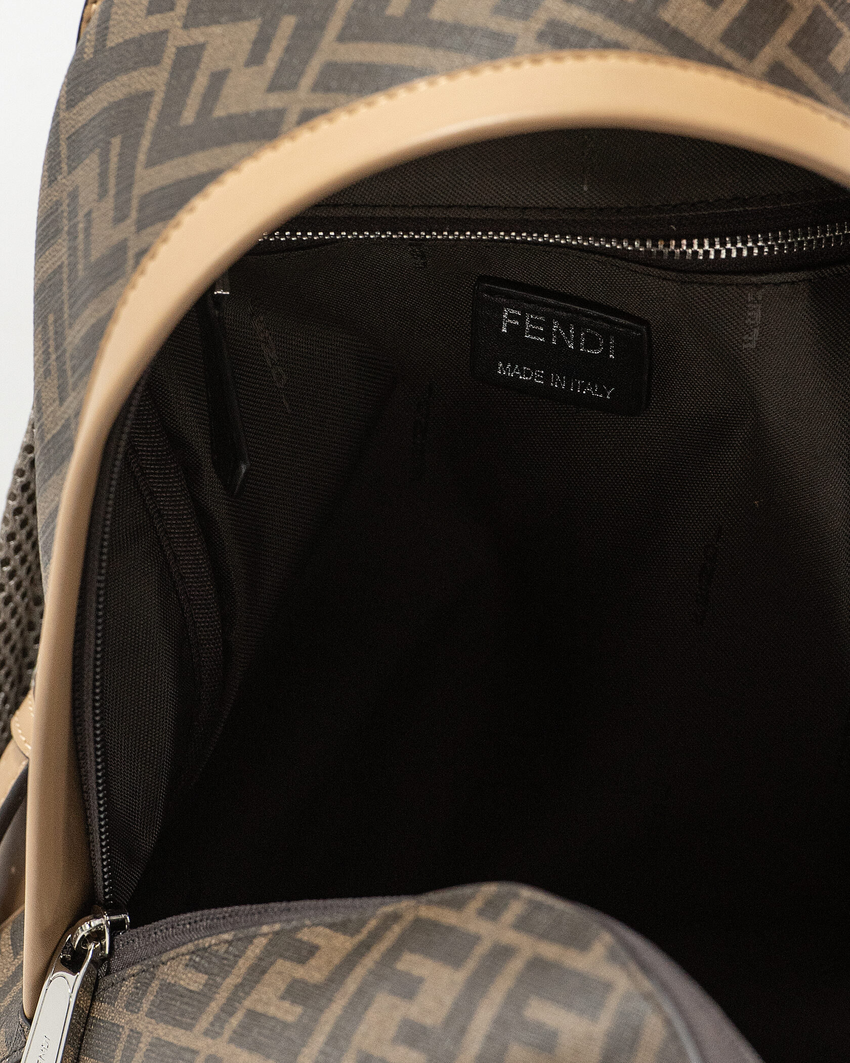 Fendi Chiodo Small Fendi Diagonal Brown FF Canvas Backpack - 10