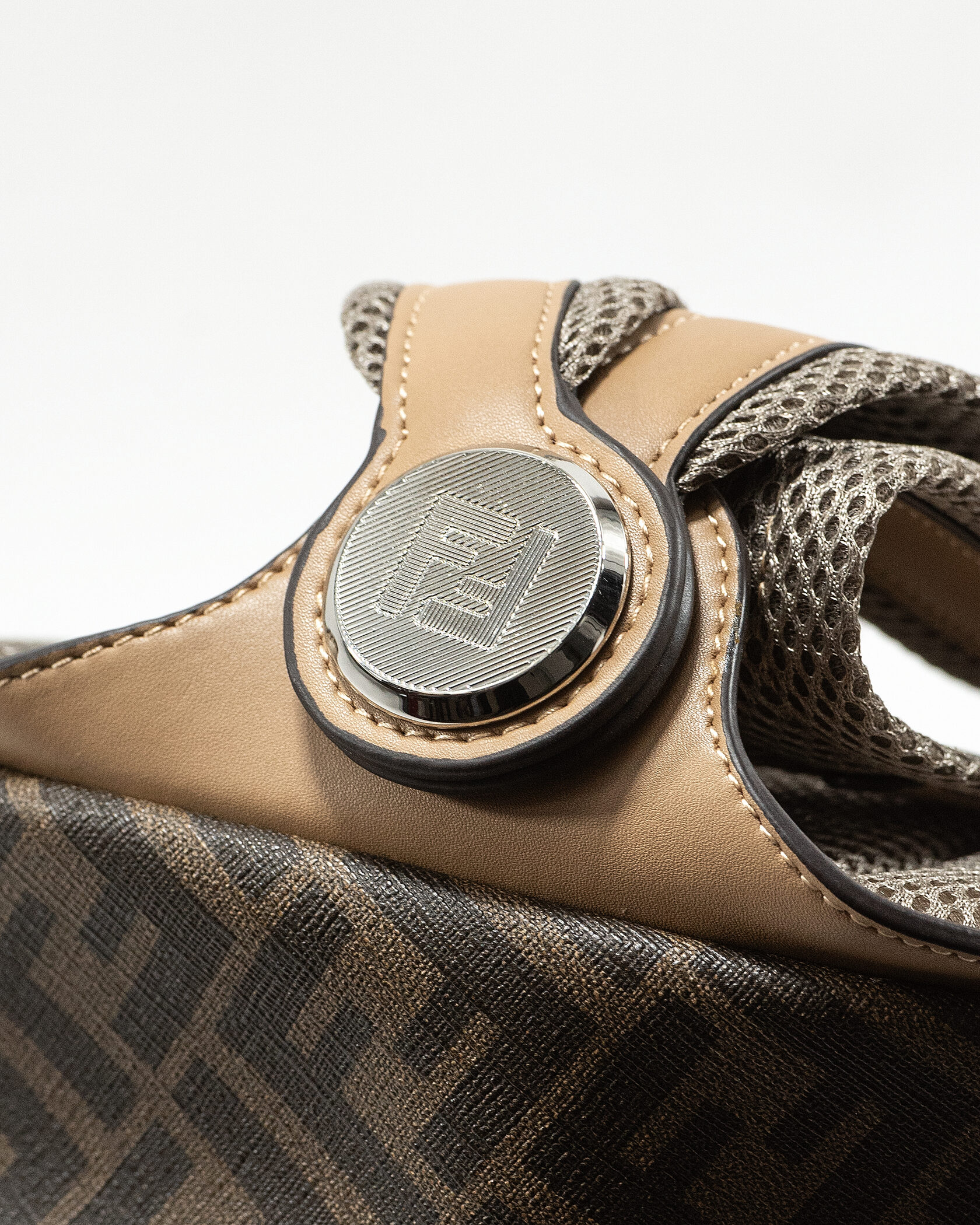 Fendi Chiodo Small Fendi Diagonal Brown FF Canvas Backpack - 11