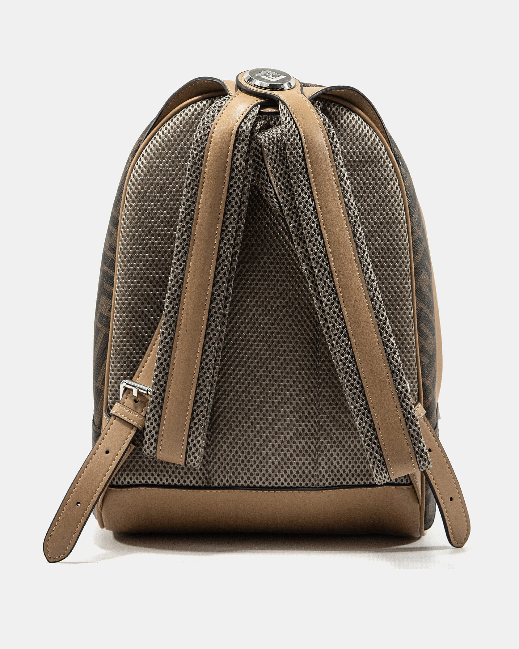 Fendi Chiodo Small Fendi Diagonal Brown FF Canvas Backpack - 4
