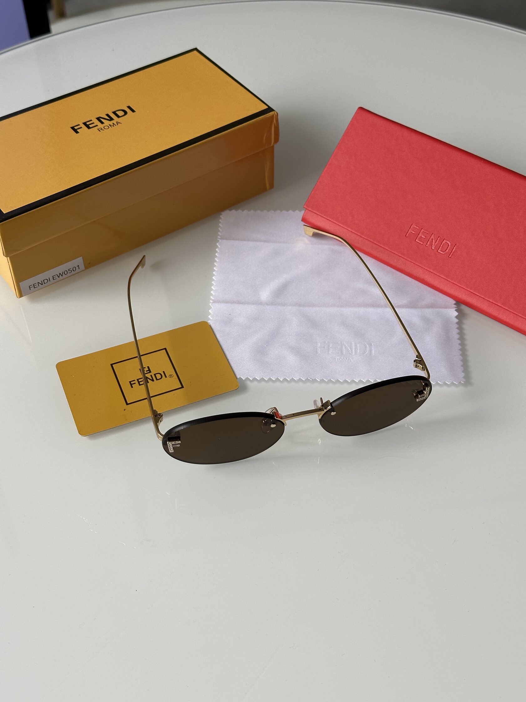 Fendi FE4075US 6LB/IC Brown/Gold - 9