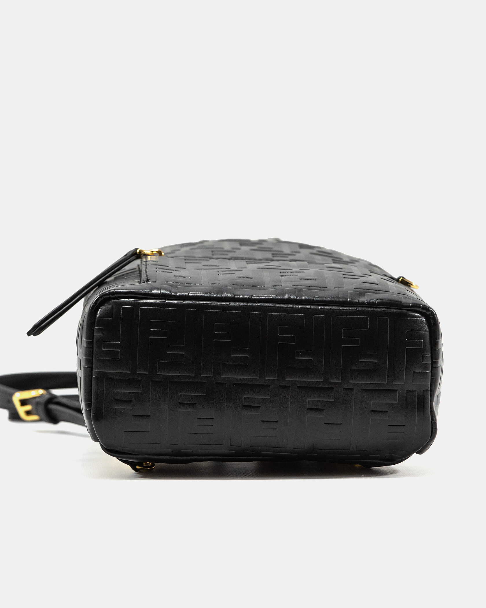 Fendi Mini Backpack in black embossed FF leather - 9