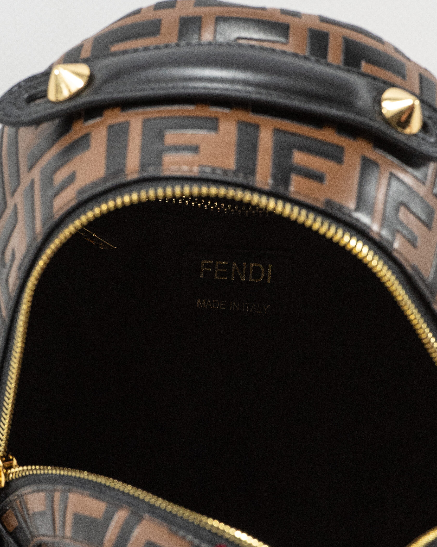 Fendi Mini Backpack in brown embossed FF leather - 11