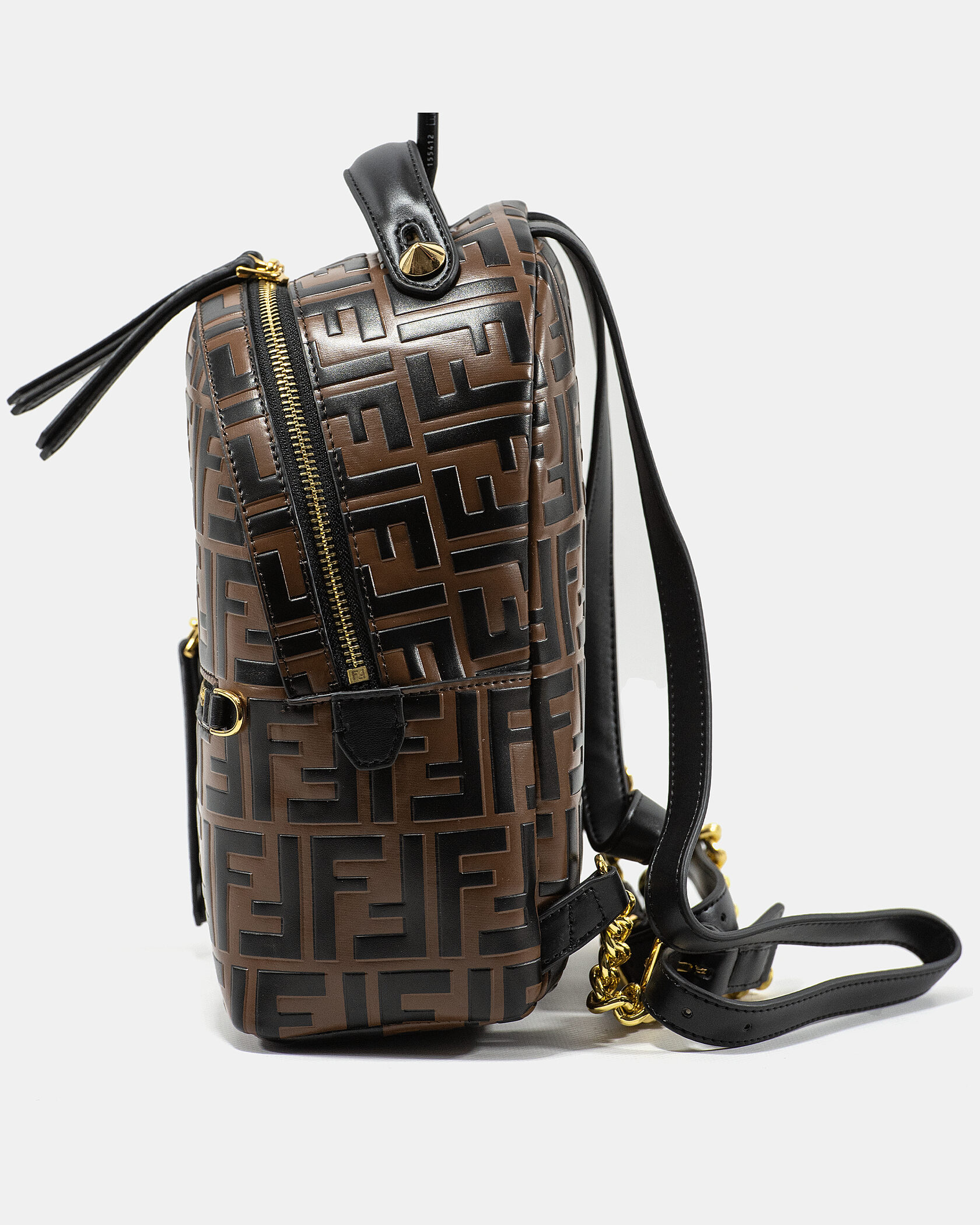 Fendi Mini Backpack in brown embossed FF leather - 5