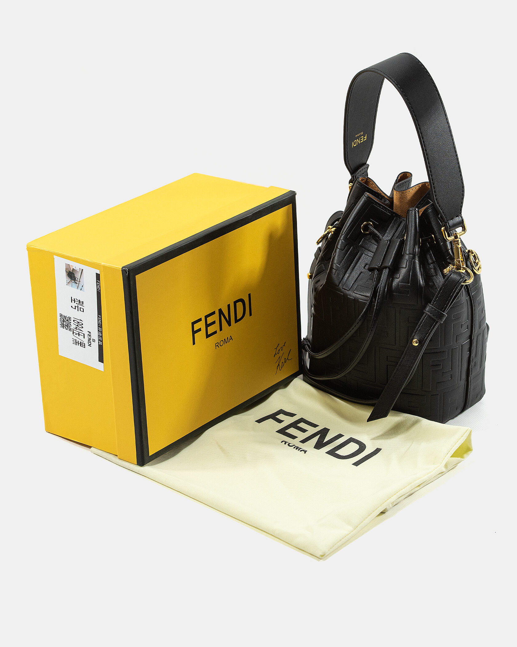 Fendi Mon Trésor bag in black embossed FF leather - 2