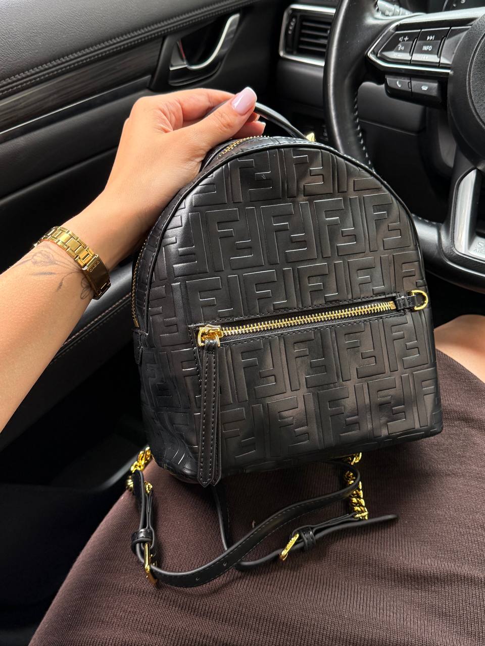 Fendi Nappa FF 1974 Embossed Mini Backpack