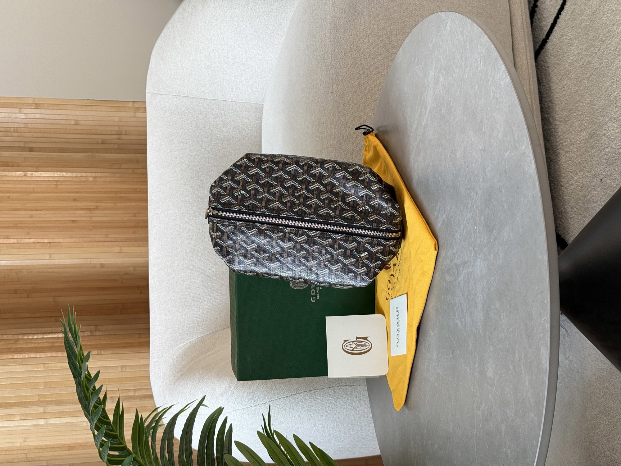 Goyard Boeing 25 Toilet Bag Black in Goyardine Canvas - 7