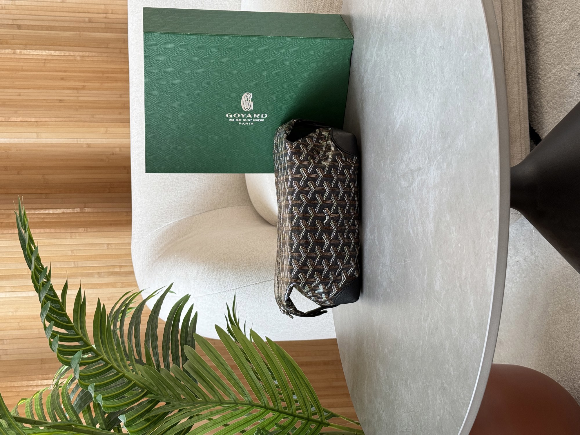 Goyard Boeing 25 Toilet Bag Black in Goyardine Canvas - 10