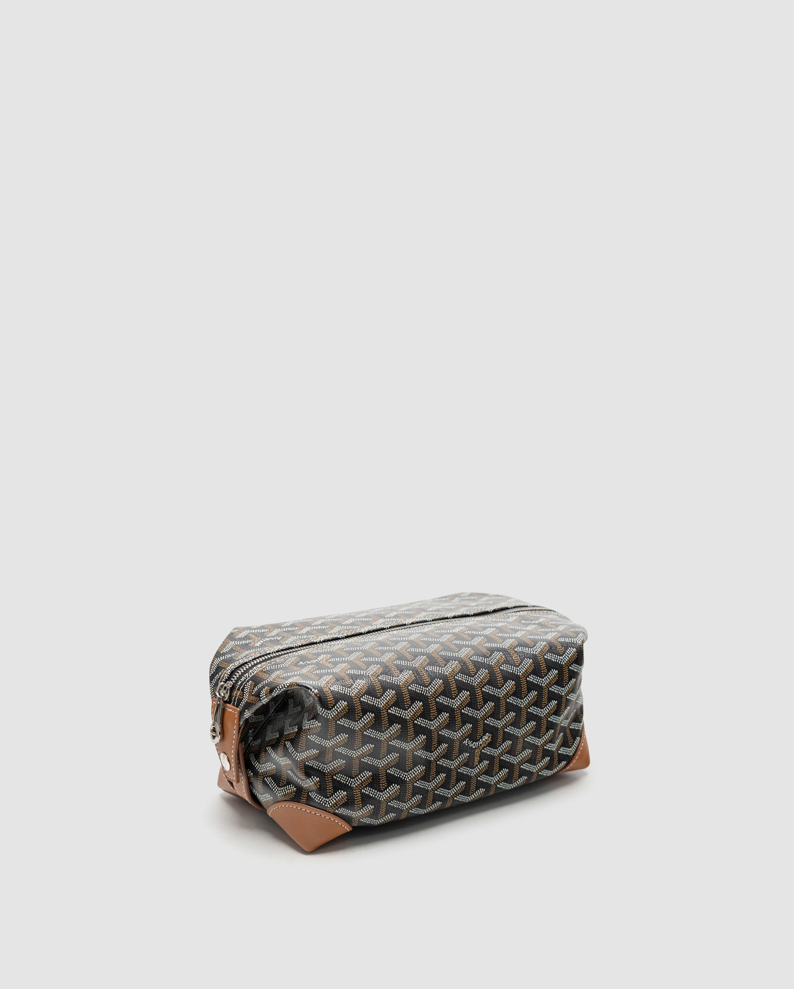 Goyard Boeing 25 Toilet Bag Black/Tan in Goyardine Canvas - 2