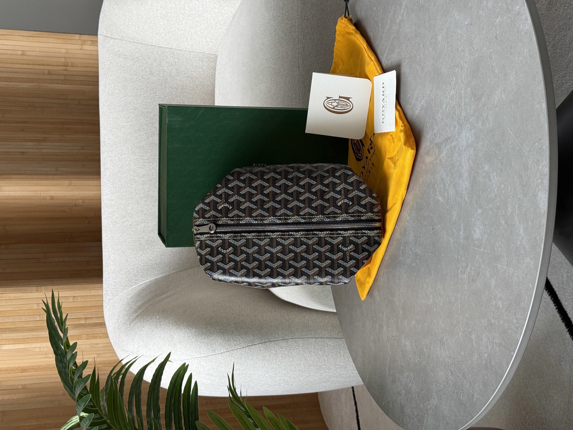 Goyard Boeing 25 Toilet Bag Black/Tan in Goyardine Canvas - 9