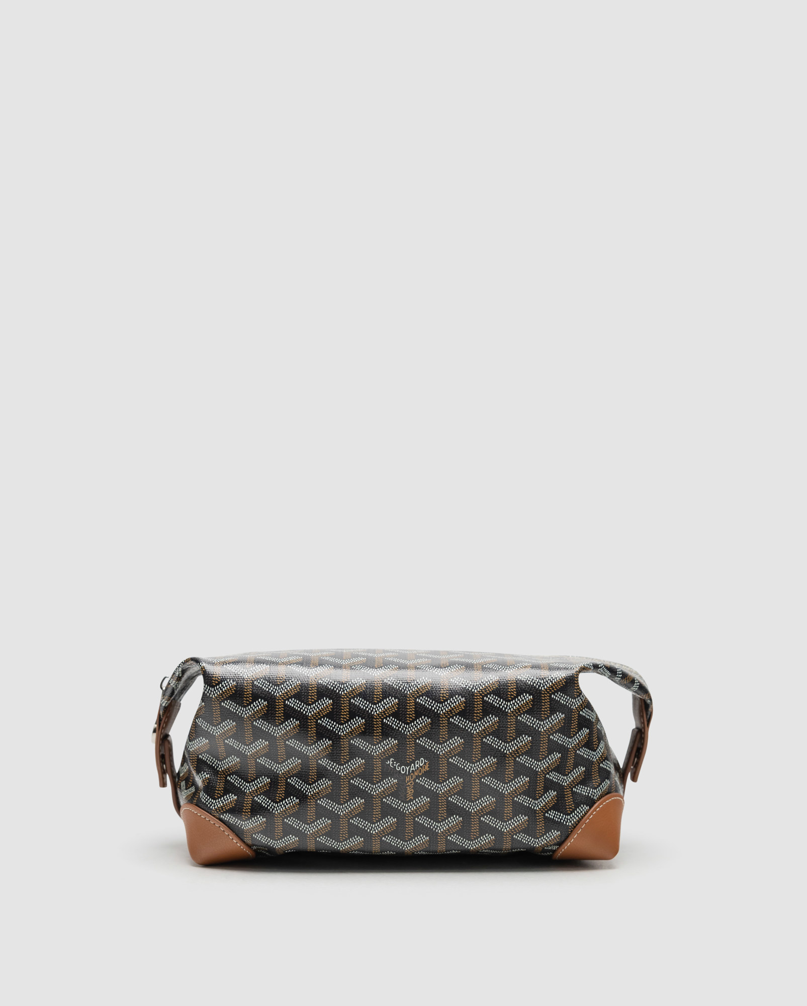Goyard Boeing 25 Toilet Bag Black/Tan in Goyardine Canvas