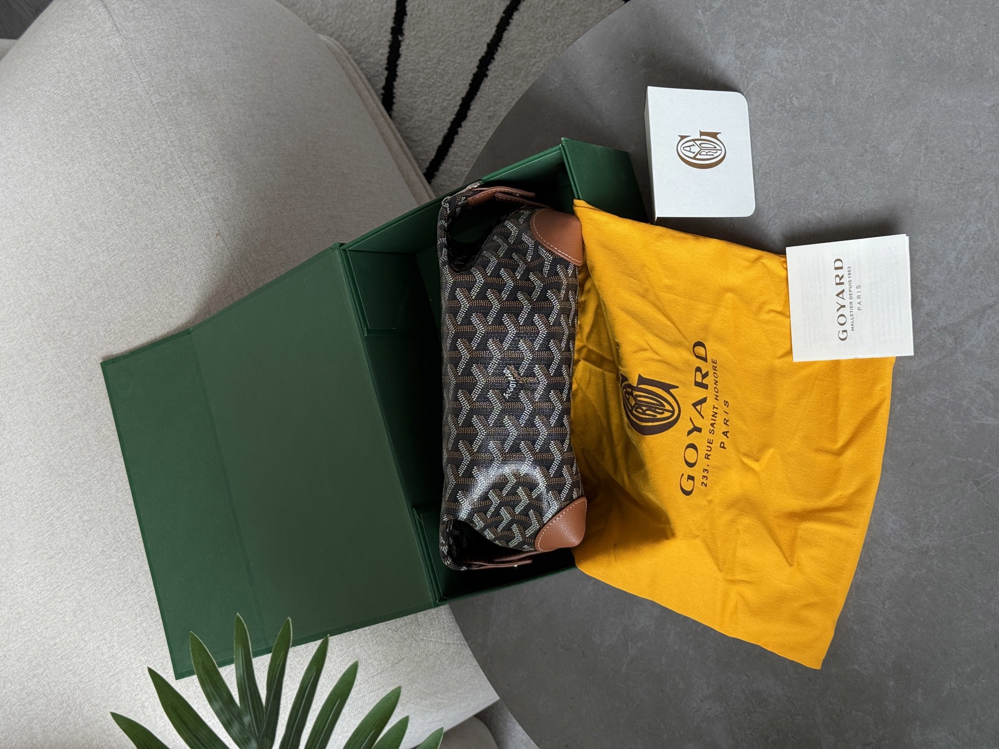 Goyard Boeing 25 Toilet Bag Black/Tan in Goyardine Canvas - 6