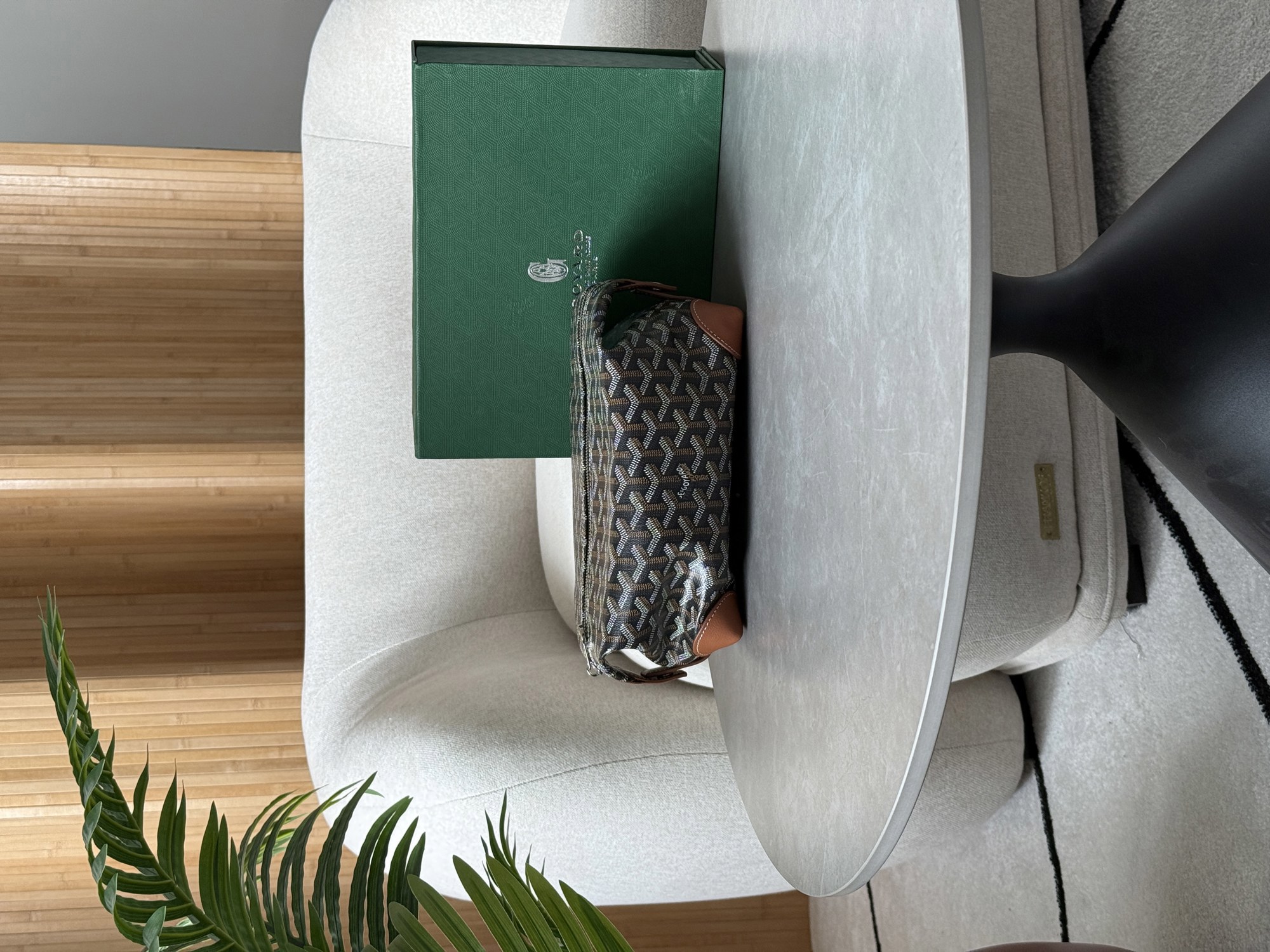 Goyard Boeing 25 Toilet Bag Black/Tan in Goyardine Canvas - 10