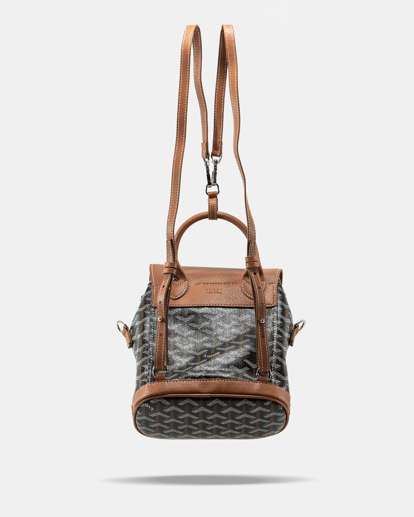Goyard Saigon Mini Backpack in Black/Tan - 6