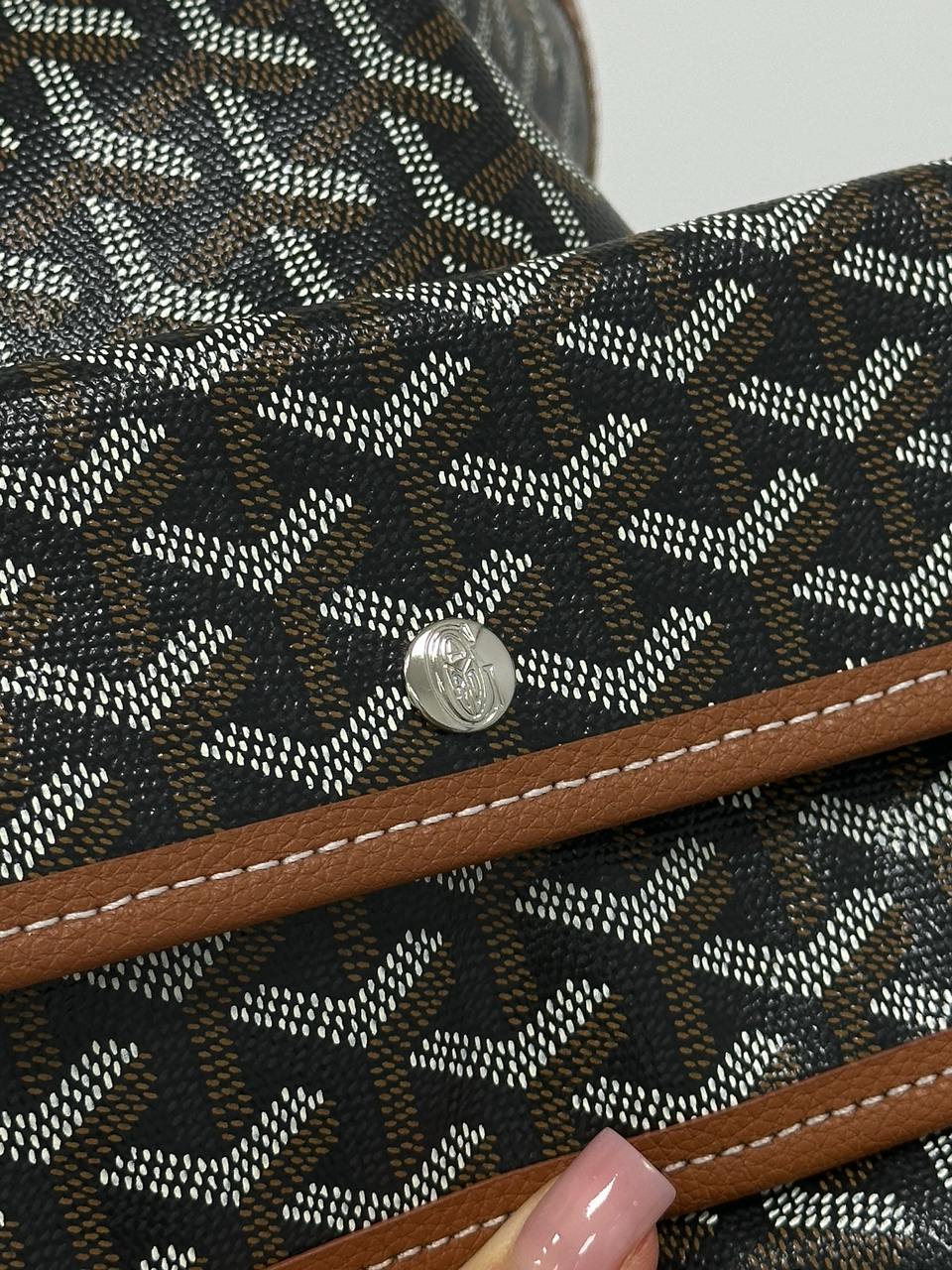 GOYARD Saint Louis PM Coated Canvas Tote bag Brown Black Ex - 8