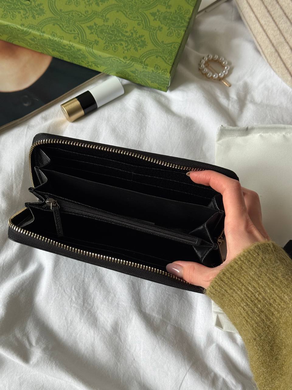 Gucci Animalier Leather Zip Around Wallet Black - 10