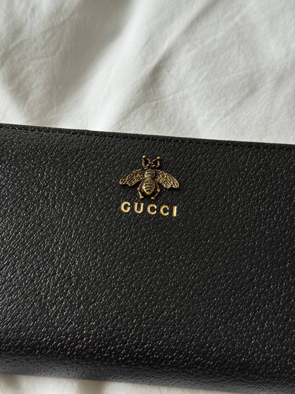 Gucci Animalier Leather Zip Around Wallet Black - 3